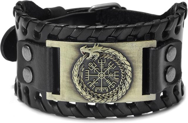 Totem Design Armband, Leder, Bronze, Herren - Bild 1
