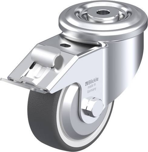 Blickle Lenkrolle LKR-POTH 100KA-FI-FA mit Feststeller, Rad-Durchmesser: 100 mm, Tragfähigkeit: 300 kg, Farbe: Silber - Bild 1