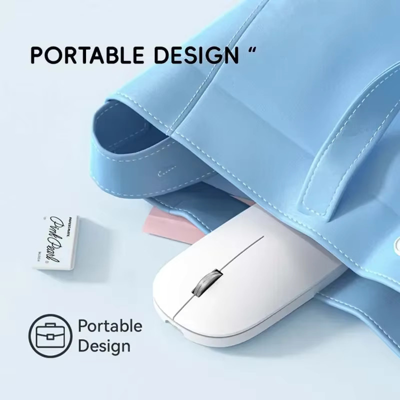 Xiaomi Bluetooth Maus mit 2,4G Dual Modus, wiederaufladbar via Typ-C, ergonomisch und leise, Farbe: Pink - Bild 2