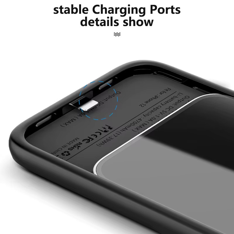 Fraternize Power Bank Schutzhülle für iPhone 12 13 Pro Max Mini in Schwarz - Bild 4
