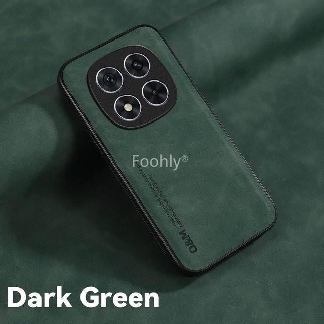 Magnetische Nubuk-Lederhülle für Xiaomi Redmi Note 15 Pro 5G in Grün, stoßfeste Schutzhülle - Bild 1