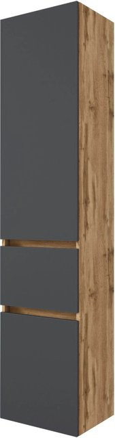 Held Möbel Hochschrank Bari in Grau-Wotaneiche matt, B/T/H: 40 x 35 x 180 cm - Bild 1