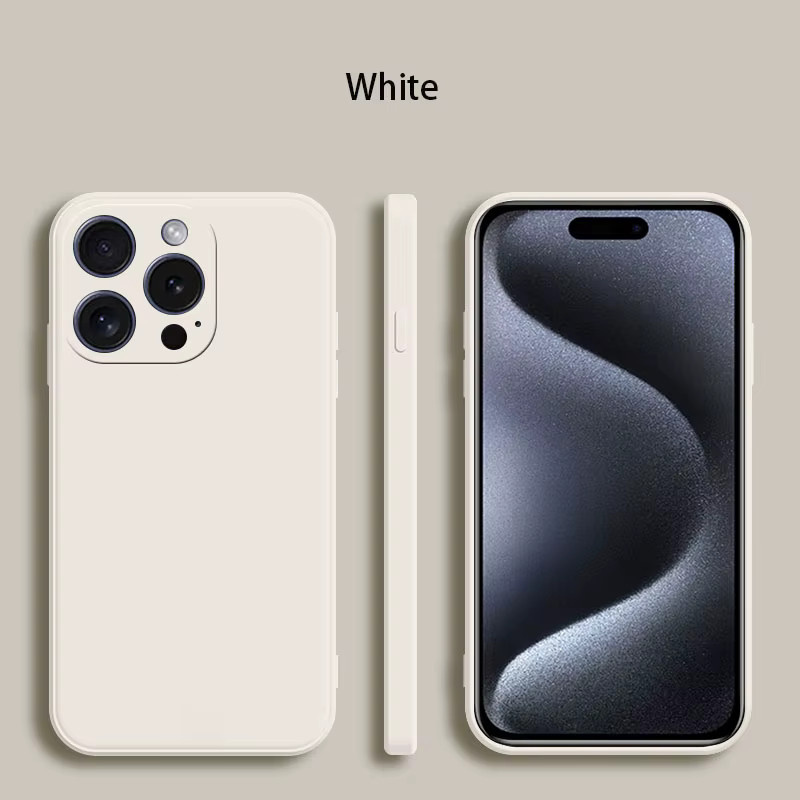 Stoßfeste Silikon Schutzhülle für iPhone 11 12 13 14 15 16 Pro Max Plus Mini in Weiß - Bild 3