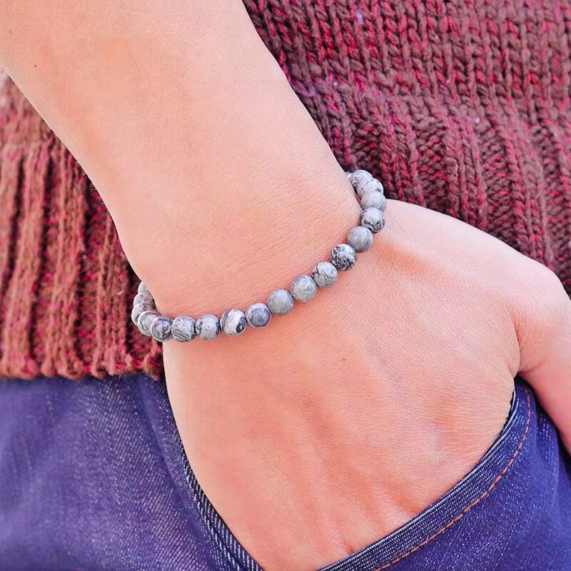 Armband, Perle, grau, Unisex - Bild 3
