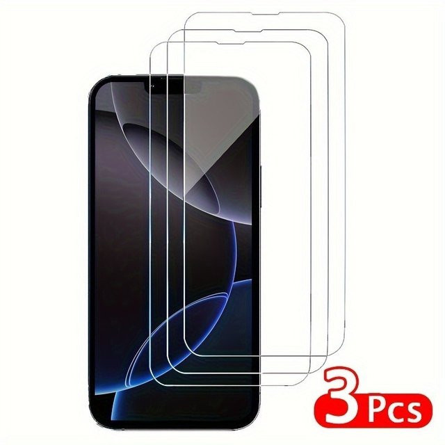 3-teiliges ONEVAN Displayschutz-Set aus gehärtetem Glas für iPhone 11 bis iPhone 16 Pro Max, transparent und blasenfrei - Bild 1