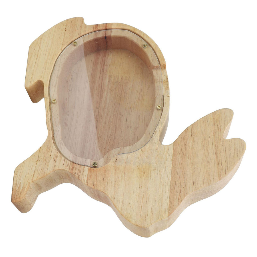 CosyHome Tier Spardose Hase aus Holz und Kunststoff in Braun und Transparent - Bild 2