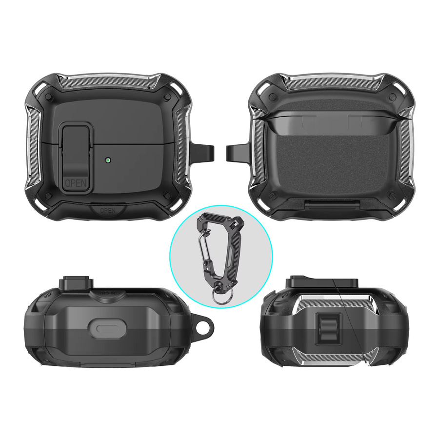 Schutzhülle mit Clipverschluss für Samsung Galaxy Buds 3 und Galaxy Buds 3 Pro in Schwarz - Bild 4