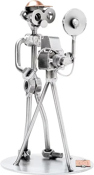 Schraubenmännchen Fotograf von Hinz & Kunst aus Metall in Silber - Bild 1