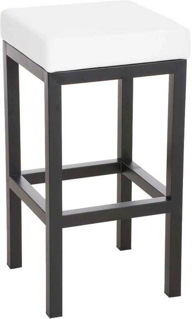 DELUKE Barhocker KIEL moderner Tresenhocker aus Kunstleder und Stahl in Weiß, Höhe: 85 cm - Bild 1