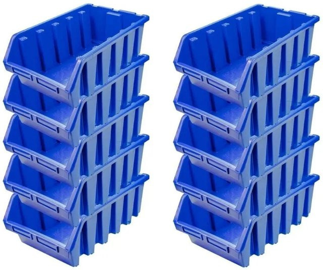 PROREGAL SuperSparSet 10x Sichtlagerboxen aus Polypropylen in Blau, H x B x T: 18,7 x 33,3 x 50 cm - Bild 1