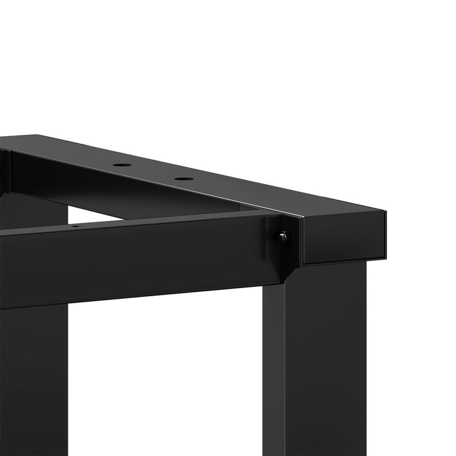 vidaXL Couchtisch-Gestell in O-Form aus pulverbeschichtetem Stahl in Schwarz, B/T/H: 140 x 30 x 43 cm - Bild 3