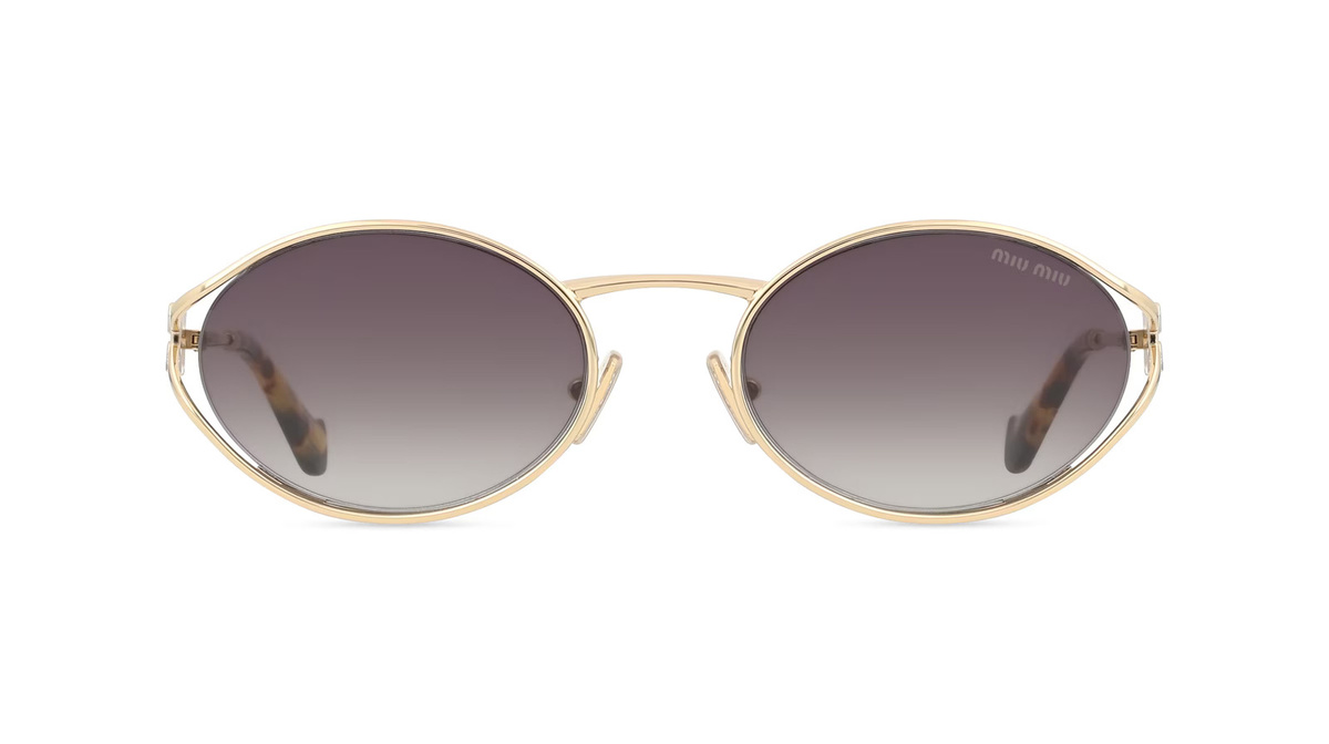 Miu Miu MU52YS Sonnenbrille, Vollrand, Oval, Metall, Gold, Damen - Bild 1