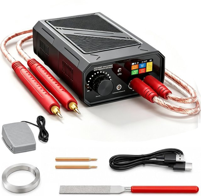 Bromose Tragbarer Akku-Punktschweißer 10000W Mini-Schweißgerät für 18650 Lithium-Akku-Packs, Schwarz - Bild 1