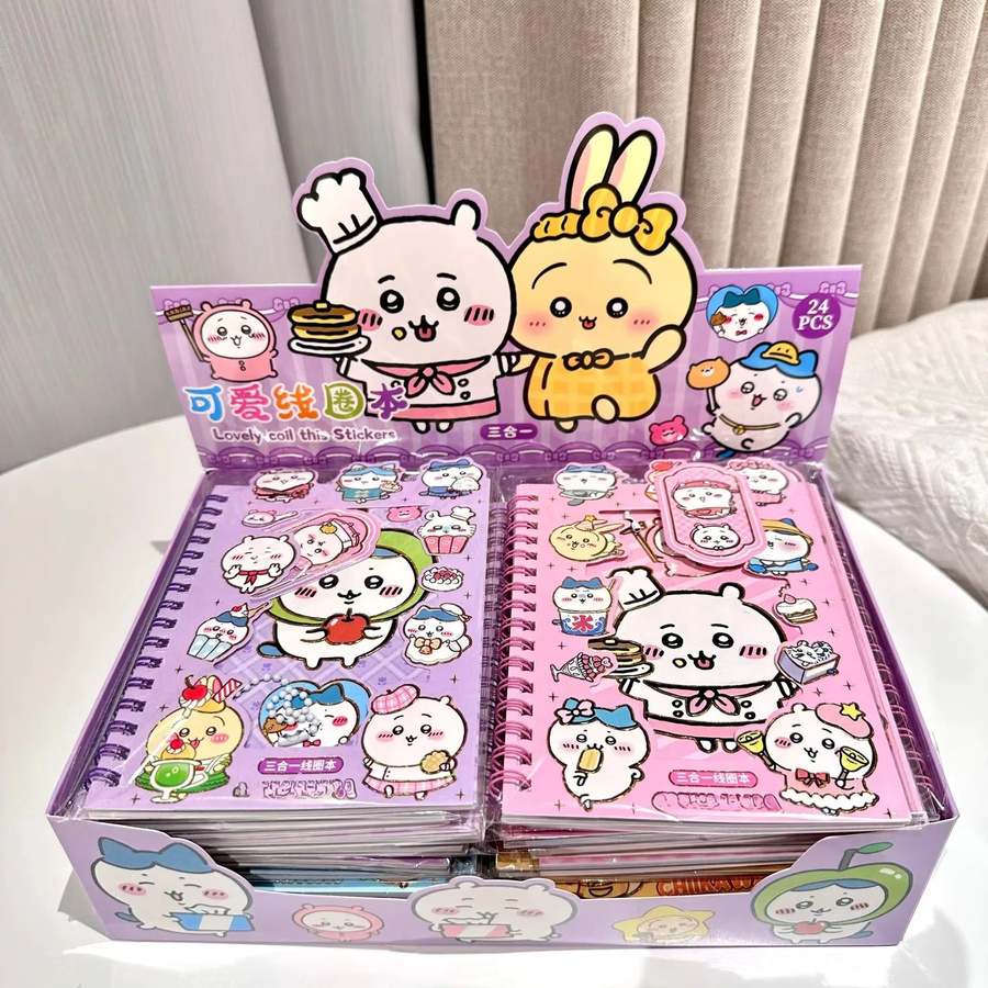 Yiji 3-in-1 Cartoon Sticker-Notizbuch mit lustigen Aufklebern für DIY-Schreibwaren, Multicolour - Bild 1