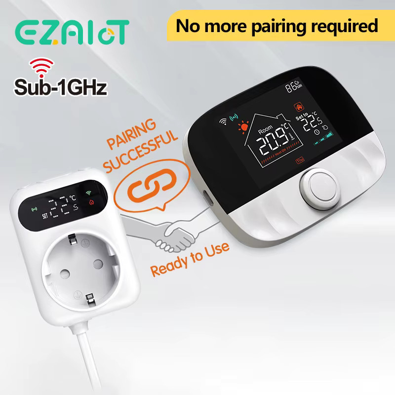 Tuya WiFi Smart Thermostat für Wasser- und Gaskessel mit RF433 Funk-Empfänger und App-Steuerung in Weiß - Bild 2