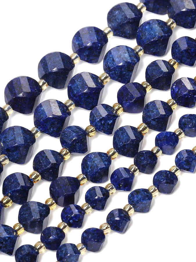 Lapislazuli Perlen, facettiert, Twist Form, 6-10mm - Bild 7