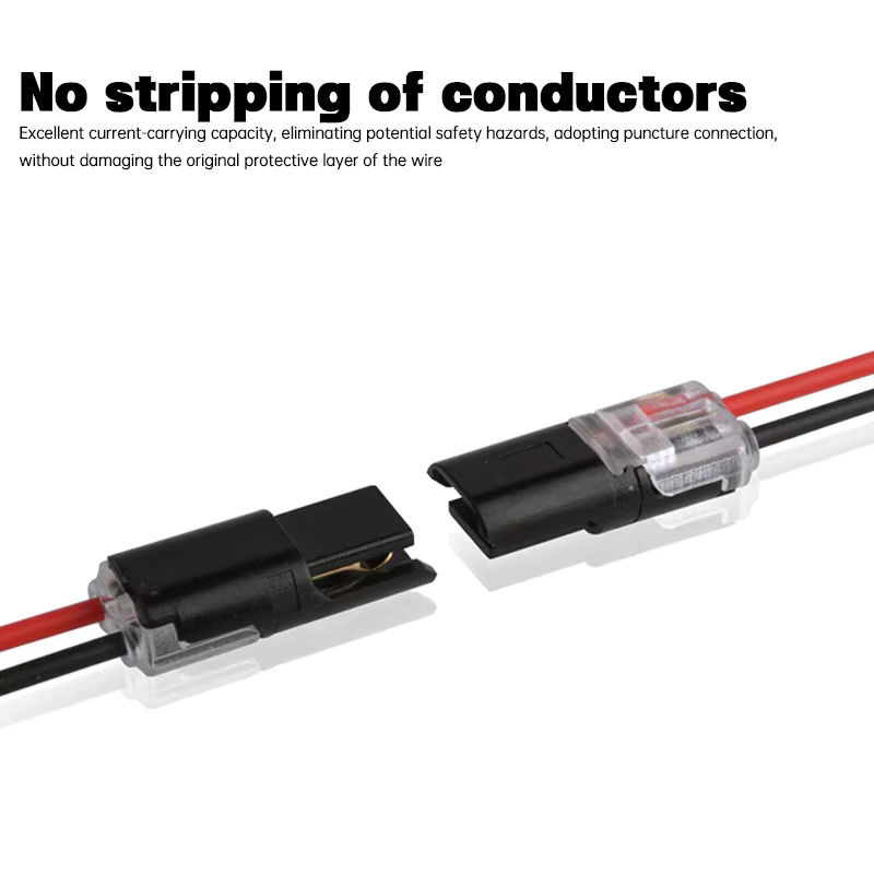 eoopee 2 Pin Universal Stecker D2 2-Draht Spannterminal Blöcke in Schwarz - Bild 2