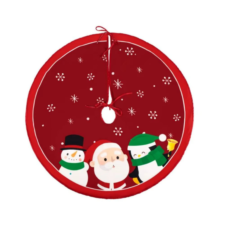 VIKAMA Weihnachtsbaum Rock in Rot mit Schneeflocken-Design und floralem Muster aus Textil - Bild 2