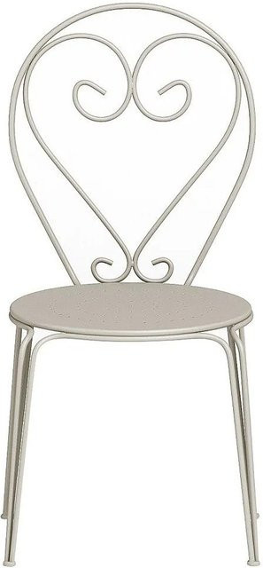Vente-unique Gartenstuhl Guermantes aus Metall in Beige, Breite: 43 cm, Tiefe: 43 cm, Höhe: 43 cm - Bild 1