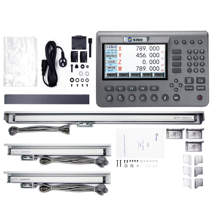 SINO 3-Achsen-DRO-Kit SDS200-Set mit KA-300 KA-500 LCD-Digitalanzeige und Glas-Linearskalen-Encoder für Drehmaschine, Schleifer und Fräsen in Grau - Bild 4