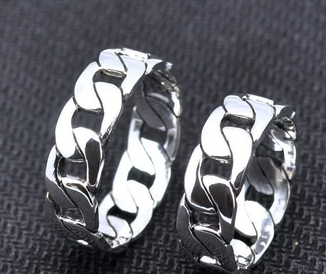 YIRAN Jewelry Ringe, 925 Silber, Retro Weave Braid Cross Link, Unisex - Bild 1