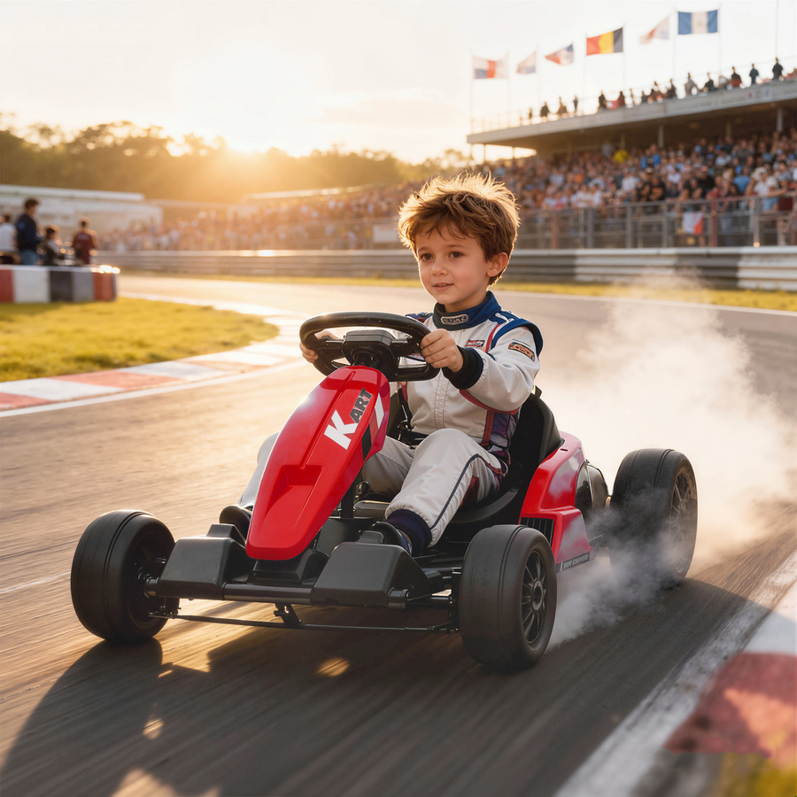 AIYAPLAY Kinder Elektro Gokart, Drift Kart, Rot, ab 6 Jahre - Bild 2