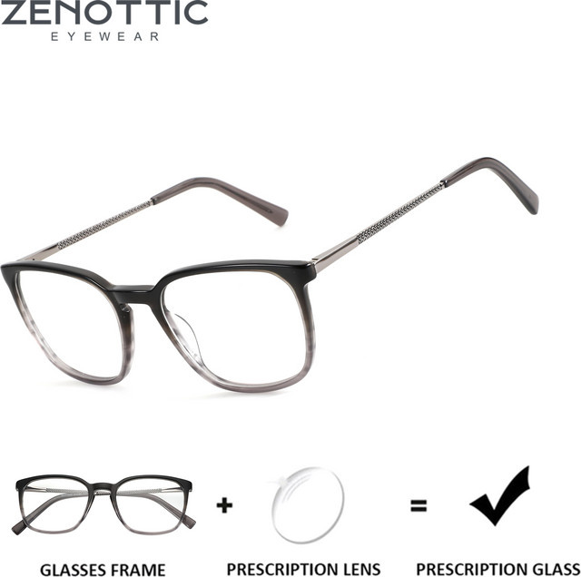 ZENOTTIC Korrektionsbrille, quadratisch, Acetat, Vollrand, Herren - Bild 1