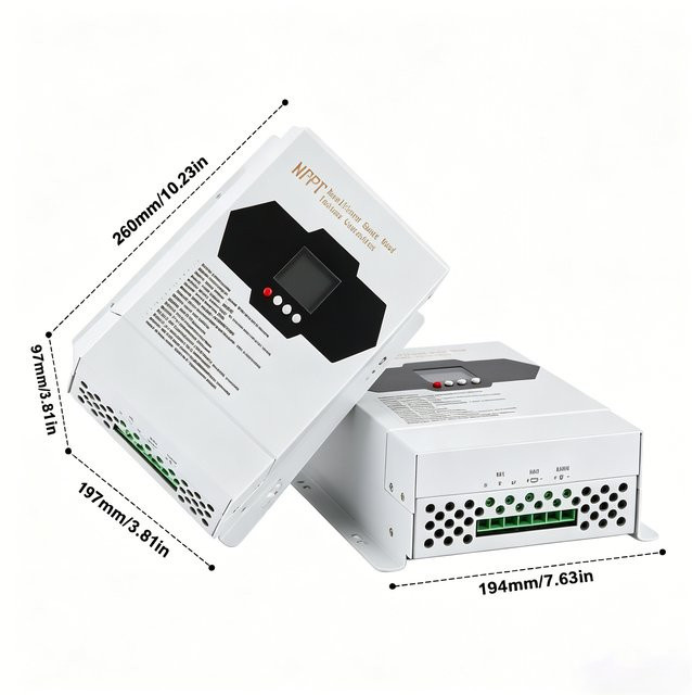 HXCONTROLLER MPPT-Laderegler für Windkraftanlagen, 6000W Spannungsstabilisator in Weiß, universell für 12V/24V/48V, kompatibel mit LiFePO4- und Gel-Batterien - Bild 1