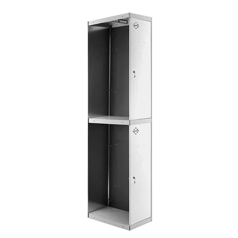 PROREGAL Spind AMEGO Anbaumodul mit 2 Abteilen, Schließfach Garderobe, Grau-Weiß, H x B x T: 180 x 40 x 50 cm - Bild 2