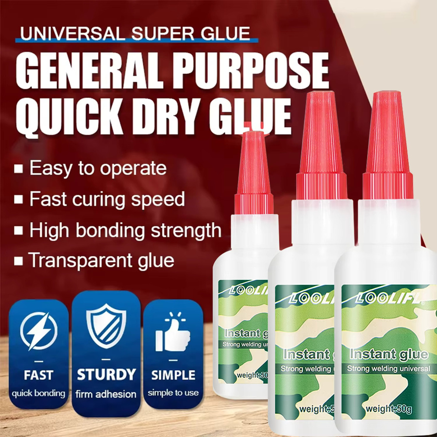 LOOLIFL Cyanacrylat-Superkleber Universeller Schnellkleber für Kunststoff, Holz, Metall und Gummi, 50 ml - Bild 3