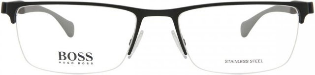 Boss 1080 Korrektionsbrille, Herren, Halbrand, rechteckig, Edelstahl, black, grey - Bild 1