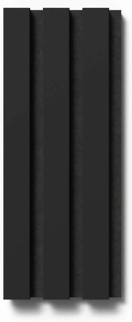 Denpanels Akustikpaneel mit Streifenoptik in Schwarz, Filz und MDF, B: 29,5 cm, H: 15 cm - Bild 1