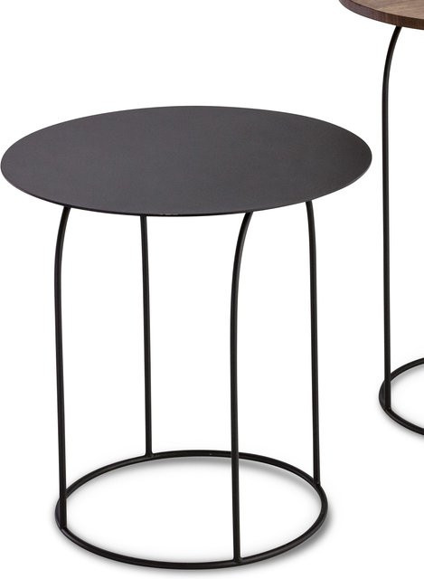 Beistelltisch 8825 S-10 von HASSE in Schwarz, modern und rund aus Metall, Durchmesser: 40 cm, Höhe: 40 cm - Bild 1