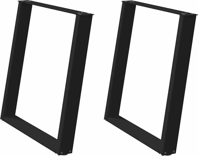 vidaXL Esstischbeine U-Form aus Stahl in Schwarz Matt, 2 Stück, Höhe: 73 cm, Breite: 70 cm - Bild 1