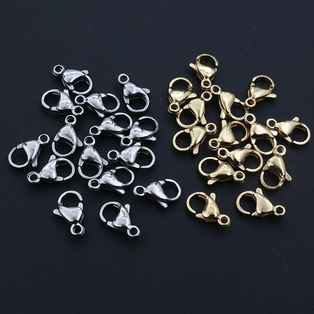 Wadsfred Karabiner Haken Edelstahl, Gold, 10*5mm, 12*7mm - Bild 1