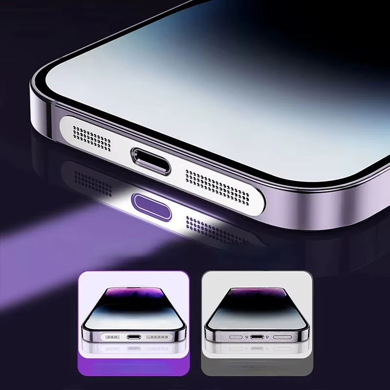 Staubdichter Metall-Netzaufkleber für iPhone 12 13 14 Pro Max und Plus als Lautsprecher-Staubschutz in Schwarz oder Silber - Bild 3