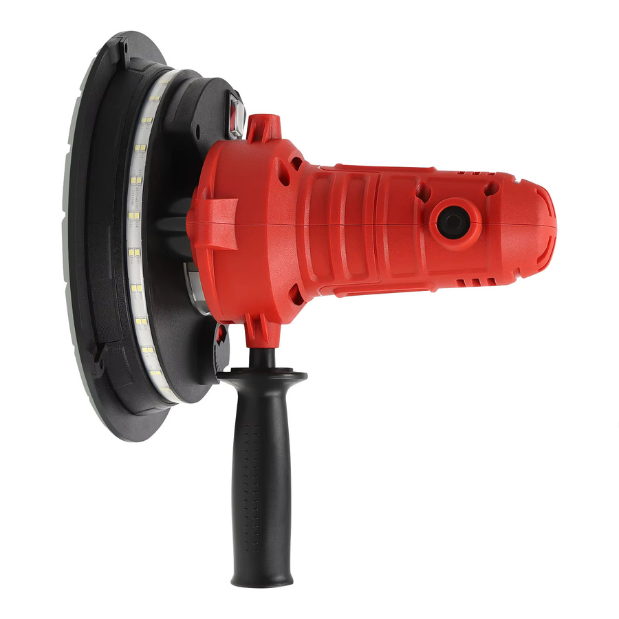 Trockenbauschleifer mit 800W Leistung und variabler Geschwindigkeit in Rot, Staubfreie Wand- und Deckenschleifmaschine mit LED-Licht und Staubbeutel, 220V EU-Stecker - Bild 5