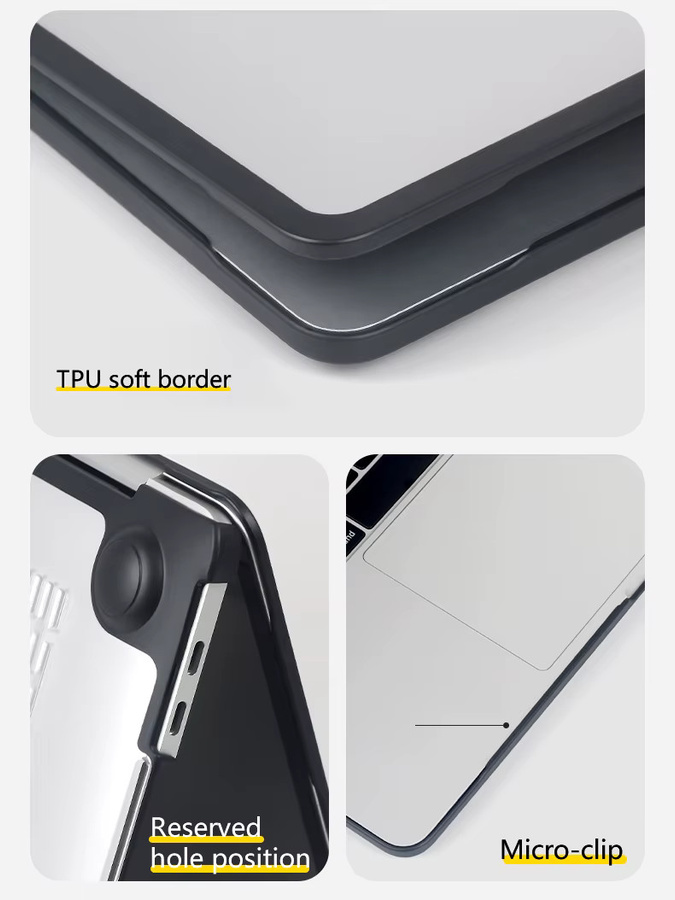 EGYAL Laptop-Hülle Neo Case für MacBook Air 13, MacBook Pro 14 und MacBook Pro 15 in Schwarz oder Transparent - Bild 2