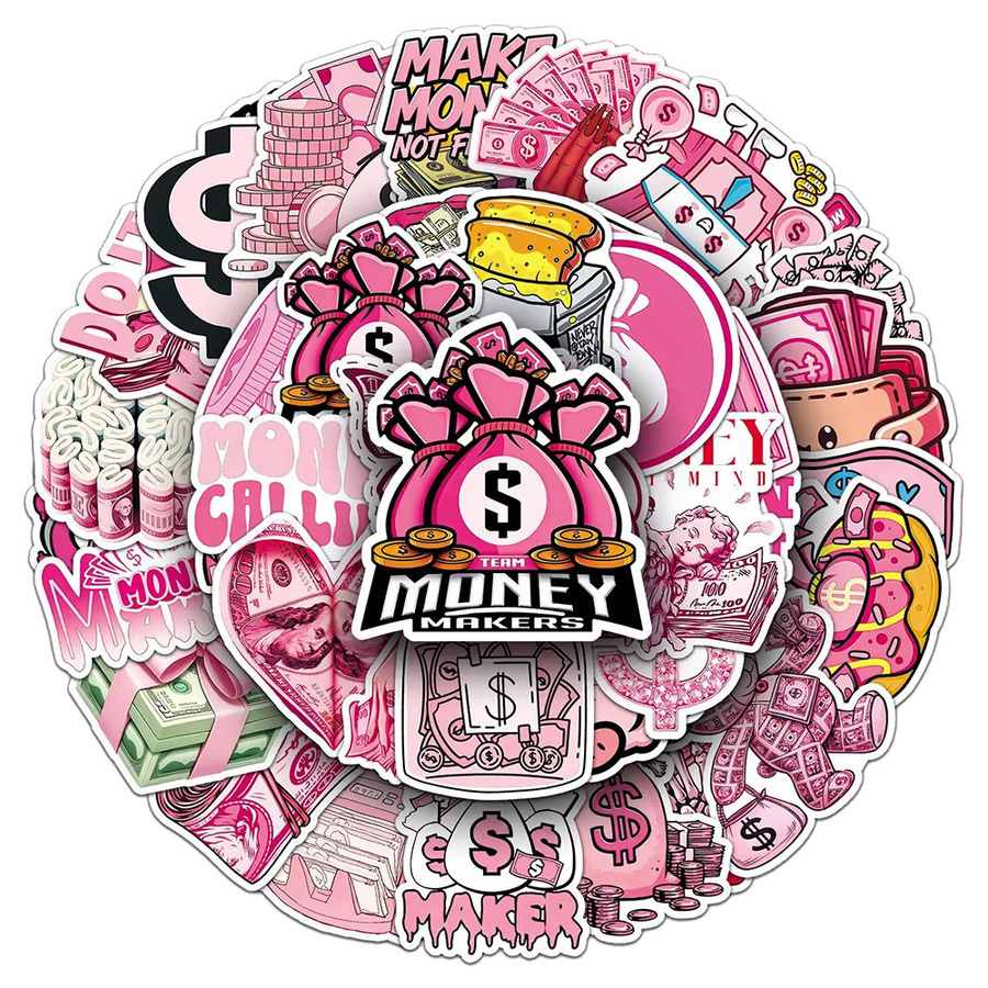 Rspctou Rosa Cartoon-Geld-Aufkleber, 10-teiliges Set - Bild 2
