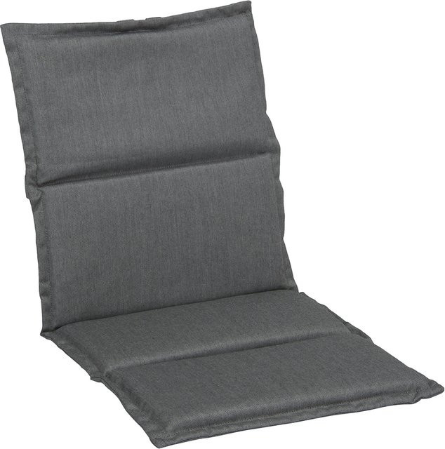 Stern Sesselauflage Kari Plus aus 100% Polyacryl in Seidengrau, B/T/H: 117 x 54 x 3 cm - Bild 1