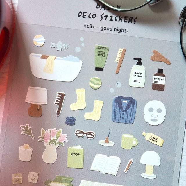 Suatelier Gute-Nacht Papieraufkleber für Scrapbooking und DIY Journaling, Mehrfarbig - Bild 1
