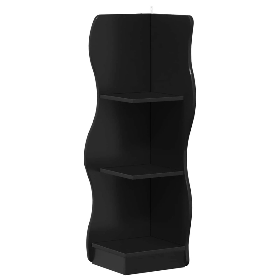 vidaXL Eckregal in Schwarz mit modernem Design aus Holzwerkstoff, B/T/H: 34 x 33 x 102 cm - Bild 2