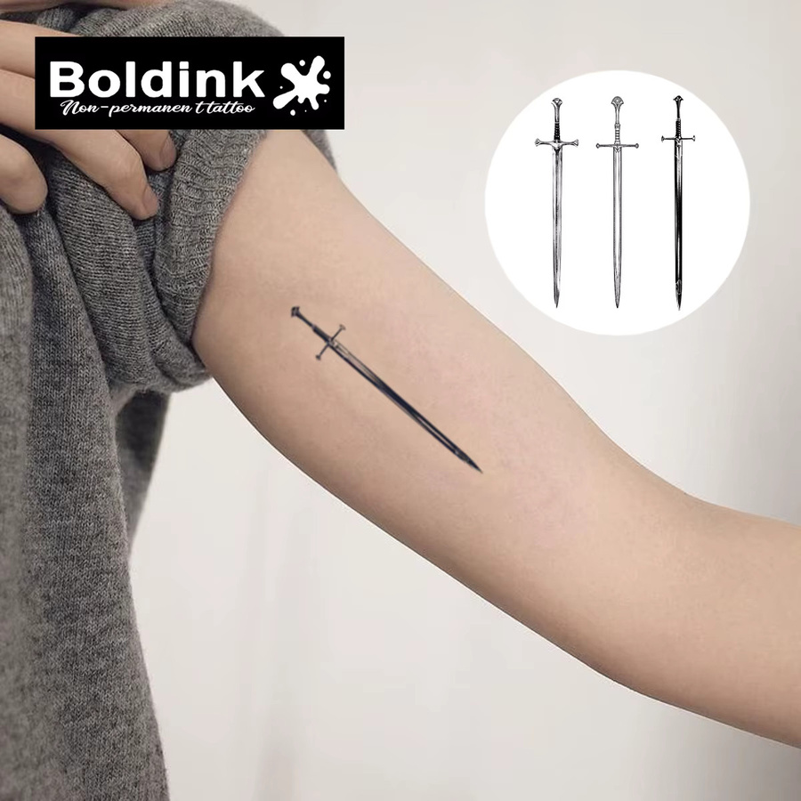 Boldink Sword Temporäres Tattoo, wasserfest, semi-permanent - Bild 2