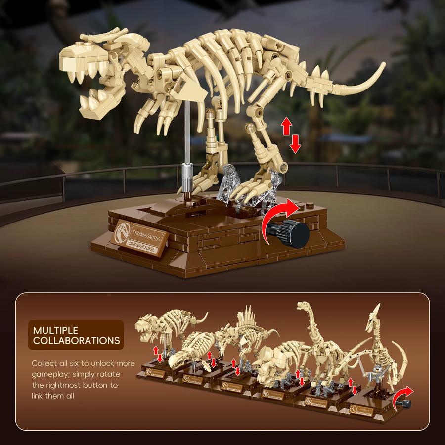 MOULD KING Dinosaurier Triceratops Tyrannosaurus Rex, Bausatz, 6-teiliges Set - Bild 4
