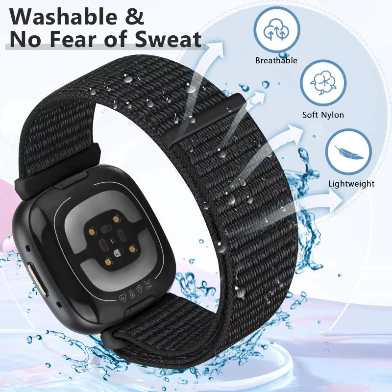 Fitbit Uhrenarmband Nylon, Schwarz, Unisex - Bild 4