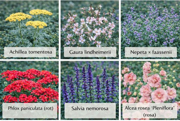 Themenset Blüten- & Farbenmeer mit 18 pflegeleichten Stauden im Topf, Höhe: 9 cm