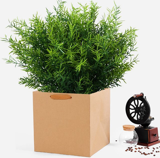 Künstliches Gras von smr in Grün als Dekoration für Vase, Hochzeit und Hausgarten aus Kunststoff - Bild 1