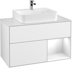 V&B Waschtischunterschrank Finion 100 in Weiß glänzend lackiert, B/T/H: 100 x 50,1 x 50,1 cm - Bild 1
