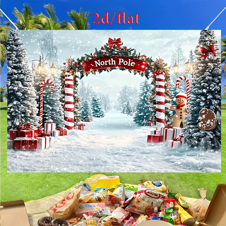 VIKAMA Weihnachtsbanner mit Winterszene als Partydekoration für Feiertage und Feiern - Bild 3
