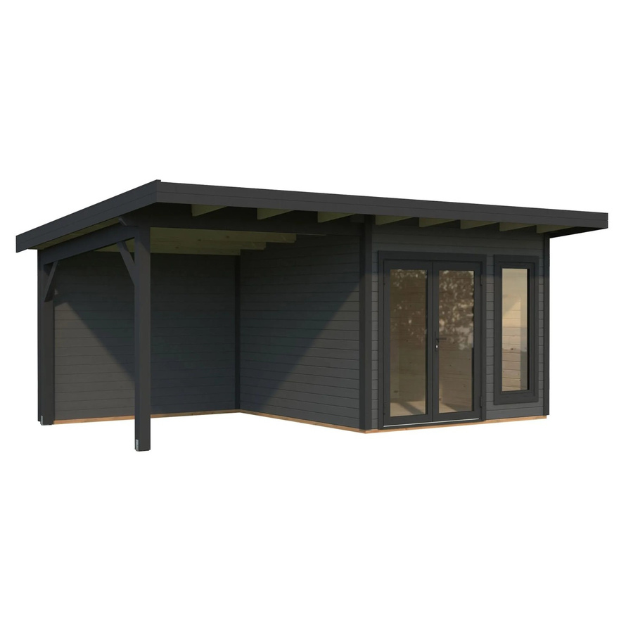 Palmako Holz-Gartenhaus Aurelia mit Pultdach in Dunkelgrau, B: 599 cm, T: 300 cm - Bild 2